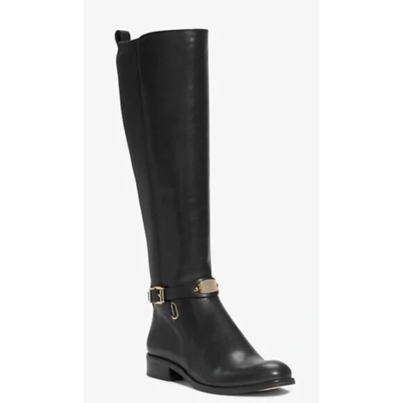 🎉 NEW LISTING Michael Kors Leather Arley Riding Boots, Size 8 1/2 - Picture 1 of 16
